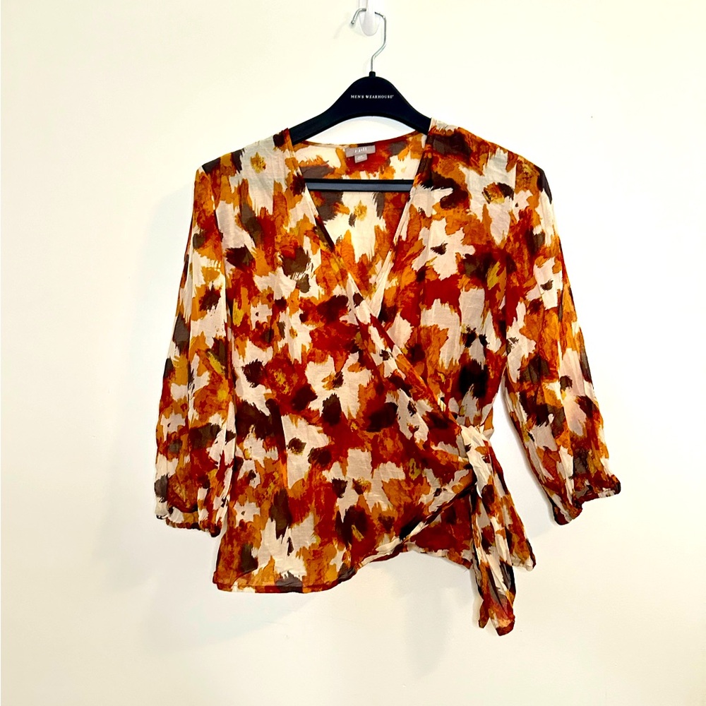 J. Jill Wrap Blouse Silk/Cotton MP